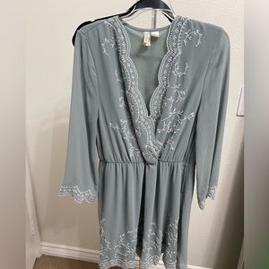 Embroidered mini dress